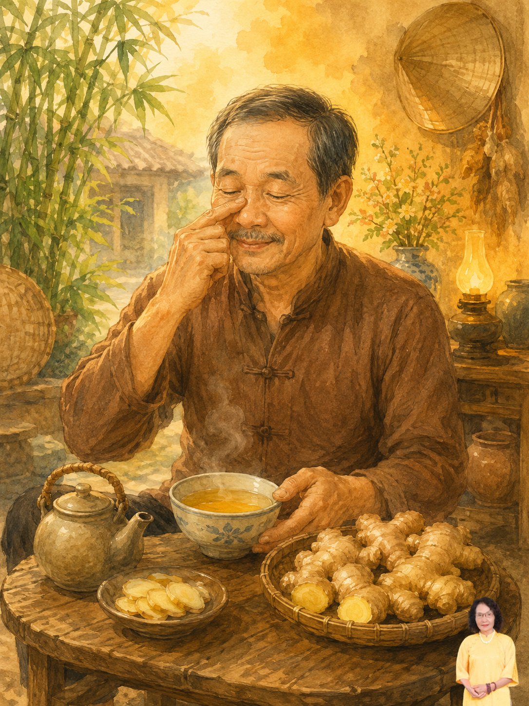 trị viêm xoang bằng gừng