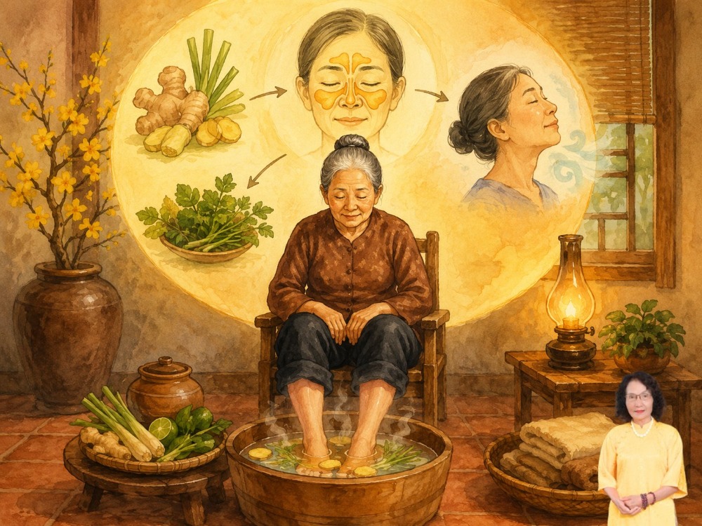 cách ngâm chân chữa viêm xoang