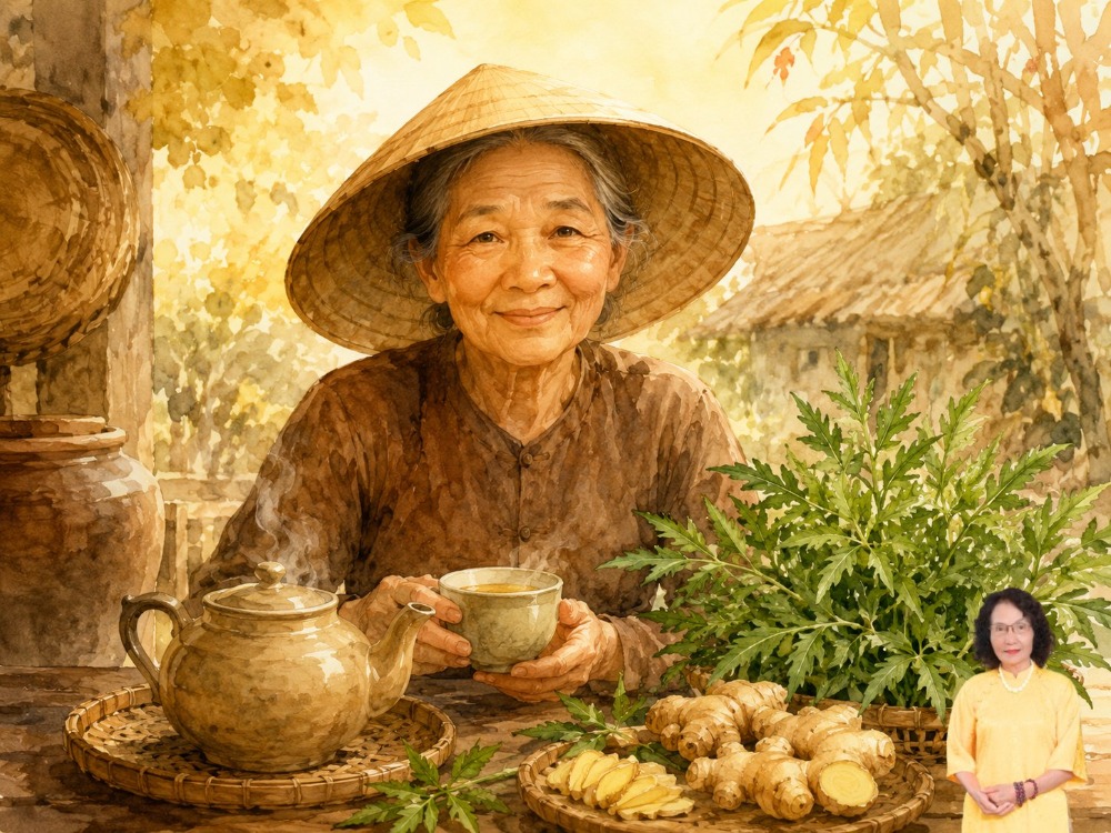 Trà đinh lăng gừng