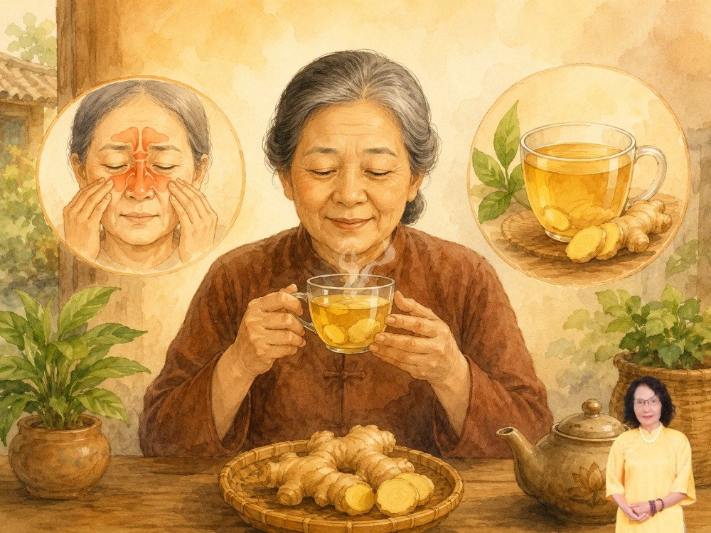 viêm xoang uống nước gừng được không